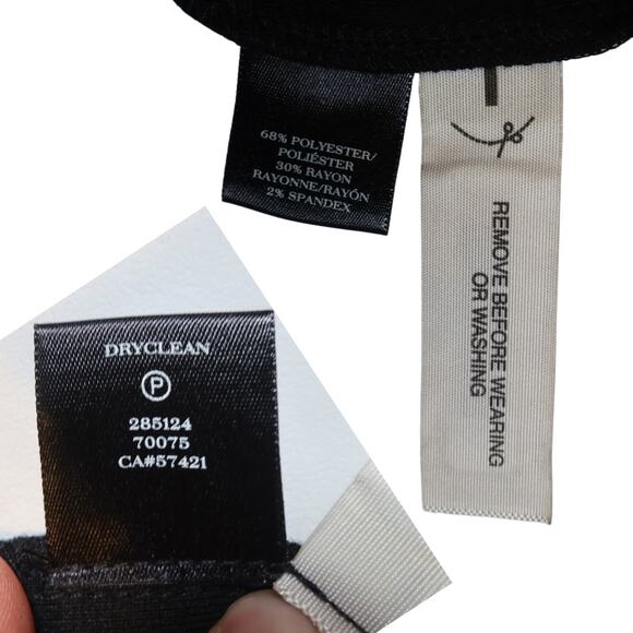 Ann Taylor Navy & Black Preppy Shift Dress Nautical Crew Neck Long Sleeve Sz L - Picture 4 of 12